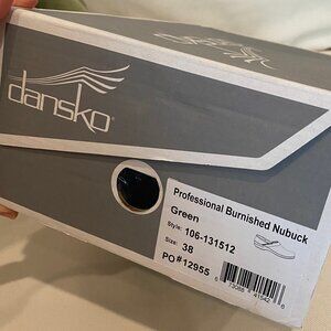 NIB Dansko Olive Green Clogs with heel on back. Size 38.